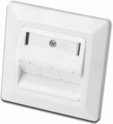 Front panel for Keystone module, 3 x RJ45, (W x H x D) 80 x 80 x 27 mm, white, DN-93821