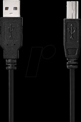 CCGL60100BK30 USB 2.0 cable, A connector > B connector, 3 m, black