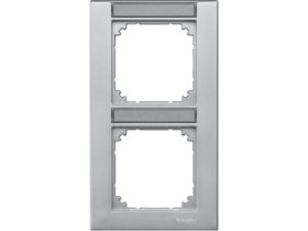 MERTEN M-PLAN Ramka 2 podwójna pionowa z polem opisowym aluminiowy MTN476260 SCHNEIDER ELECTRIC