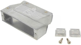 D-Sub connector housing, size: 5 (DD), straight 180°, angled 40°, zinc die casting, silver, 61030010020