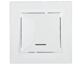 Łącznik Asfora pojedynczy z podświetleniem 16A biały z ramką EPH1430321