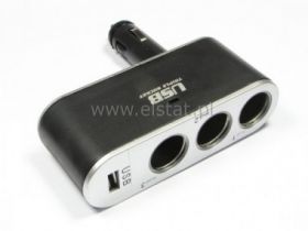 Rozg.gniazda zapalniczki sam. 3GN+1xUSB 0,5