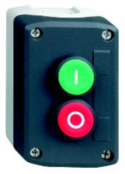 Kaseta ciemnoszara przyciski zielony kryty/czerwony wystający O22 z sam. powr. XALD214