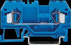 281-904 2-conductor feed-through terminal block, 4 mm², blue