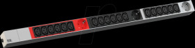 800.2337 PDU, 1U, 18x C13, 3x earthing contact
