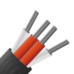 Przewód detektora termometru rezystancyjnego (RTD) RTD dł. 5m 7/0,2mm -75 → +260 °C PTFE 4-żyłowy Ekranowany