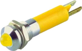 Signal light, 24 V (DC), yellow, 32 mcd, Mounting Ø 8 mm, pitch 4.3 mm, LED number: 1, 19040352