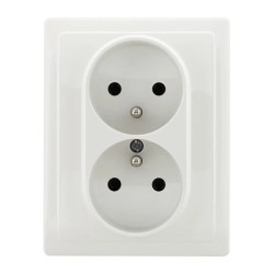 DANTE Gniazdo podwójne z uziemieniem kompletne 2x2P+Z 16A 250V 450236