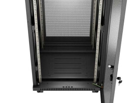 Szafa instalacyjna rack stojąca 19 24u 600x600 czarna drzwi perforowane lcd lanberg (flat pack) v2 FF01-6624-23BL