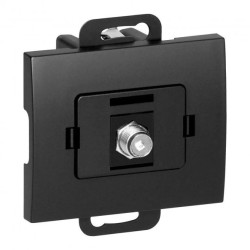 Gniazdo pojedyncze typ F Onyx, TV/F-F/O1, czarny,OR-OE-7514/B