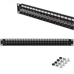Patch panel RACK 19" 24 porty typu F 1U czarny LANBERG