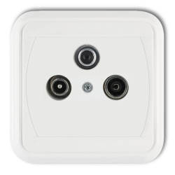 LIZA Gniazdo antenowe RTV przelotowe 12dB biały GAP-1L12