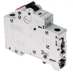 Wyłącznik nadprądowy MCB, Typ C, 1-biegunowy, 2A, 230V, 72V, na szynę DIN, ABB S201-C2, S200