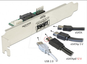 63921 Delock Slot bracket 1x eSATApd 5 V / 12 V
