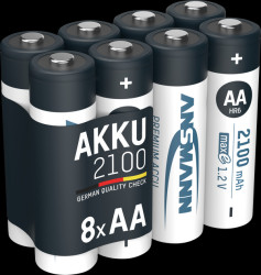 1322-0001-510 NiMH maxE battery, AA (Mignon), 2100 mAh, pack of 8