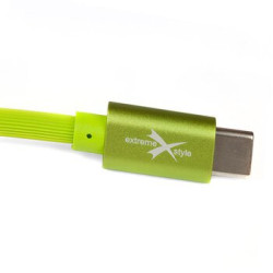 silikonowy kabel USB - USB-C / Type-C eXtreme zielony 100cm