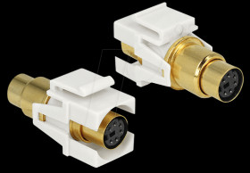 86339 Keystone mini-DIN 6-pin socket>socket, gold-plated