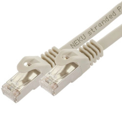 Patchcord S/FTP kat.6A PiMF kabel sieciowy LAN 2x RJ45 PoE szary 0,5m NEKU