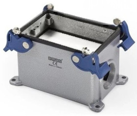 Przyłącze metalowe, puste, 48 pin, 16 A, 2x boczne przył. (montaż pow.), ręczne zamknięcia z rolką - plastikowe T0-EBM48GD24