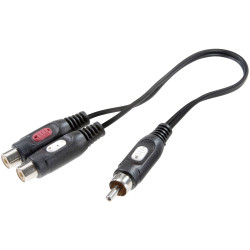 SpeaKa Professional SP-7869820 RCA Audio Y adapter 1 plug 2 socket Black