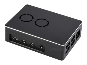 Waveshare Dual Fan Case for Raspberry Pi 4, Dull-Polish Surface