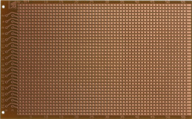 Lab board, 100 x 160 mm, pitch 2.54 mm, single sided, FR2 hard paper, Cu 35 µm, 914-HP