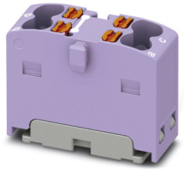 Distribution block, push-in connection, 0.14-2.5 mm², 2 pole, 17.5 A, 6 kV, purple, 1046617
