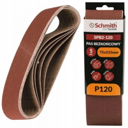 Pas bezkońcowy taśma papier ścierny P120 75x533mm 5szt Schmith