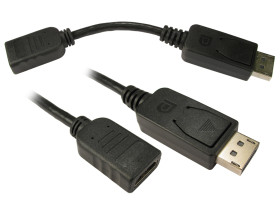 Adapter HDMI Męskie DisplayPort (1) na Żeńskie HDMI (1)