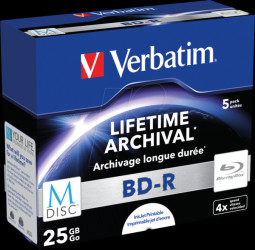 43823 BD-R MDISC, 25 GB, 4x, printable, jewel case pack of 5