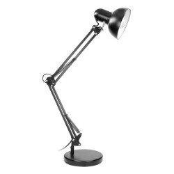 DEON, lampa biurkowa, 60W, E27, wysoka, stal, czarna,DL-2/B