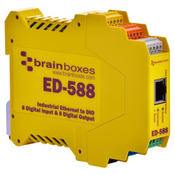 Brainboxes ED-588 Ethernet to 8 Digital Inputs 8 Digital Outputs RS485 Gateway
