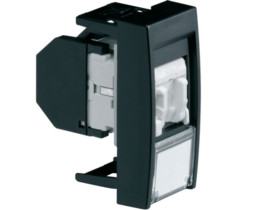 systo Gniazdo informatyczne z polem opisowym 1x RJ45 kat. 5e FTP 1M czarny WS213N HAGER