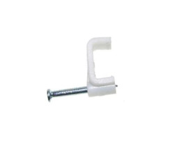 Uchwyt kabla płaski 12mm biały