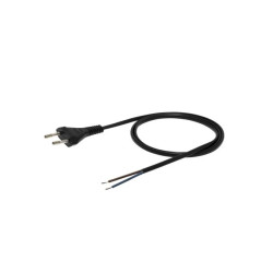 Przewód z płaską wtyczką b/u H03VVH2-F 2x0,75 czarny S-13-0,75-2-2 /2m/