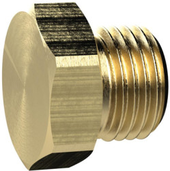 Locking screw, L 15 mm, 25 bar, brass, for pipe systems, 136087