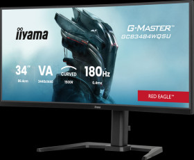 GCB3484WQSU-B1 86-cm curved monitor, UWQHD, USB, loudspeaker
