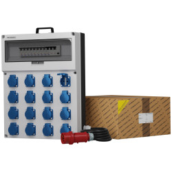 Rozdzielnica budowlana z kablem GR-S/FI SKH 16x230V Schuko Mennekes Doktorvolt® DV-0625-D