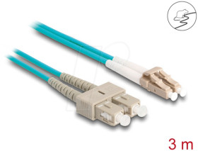 87912 Fiber Optical Cable LC Duplex to SC Duplex Multi-mode OM3 3 m