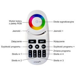 FUT095 Mi-Ligh Pilot kontrolera RGB LED 4 strefowy