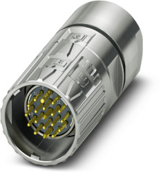 Plug, M23, 19 pole, crimp connection, ONECLICK quick locking system, straight, 1718398