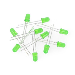 Dioda LED 5mm zielona migająca - 10szt.