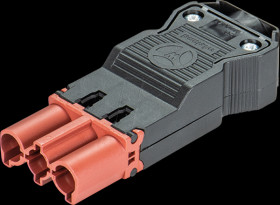 92.932.5853.0 Plug, 3-pin, brown, screw connection