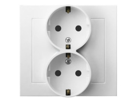KIER Gniazdo podwójne schuko biały GP-2WS/00 OSPEL