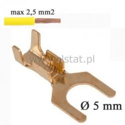 Konektor ( widełki ) mosiądz 5mm