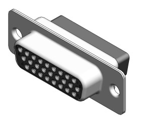 Złącze D-Sub 26-pinowe Żeński Proste Montaż na panelu raster 1.98mm