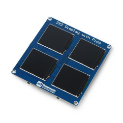 Moduł 4 kwadratowych wyświetlaczy IPS TFT 1,54'' 240x240px - Raspberry Pi Pico W, RTC, BME280 - SB Components SKU30293