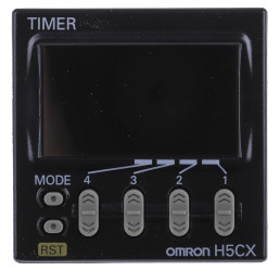 Timer Relay Montaż na panelu 100 → 240V ac 1-stykowy Omron SPDT 0.001 s → 9999h H5CX Wielofunkcyjne