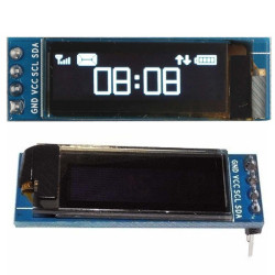 Wyświetlacz OLED 128x32 0.91" biały zlutowany I2C SSD1306