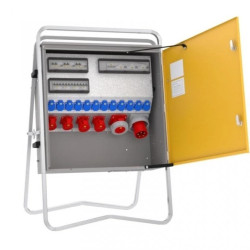 Rozdzielnica budowlana elBOX-XL W125-01220C IP44 wtyk CEE 125A-5P gn: 12xGK 230V 16A 2x16A 2x32A 1x63A 6xRCCB